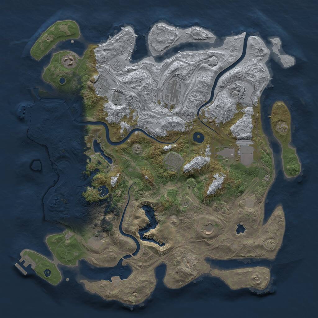 Rust Map: Procedural Map, Size: 4250, Seed: 48810667, 16 Monuments