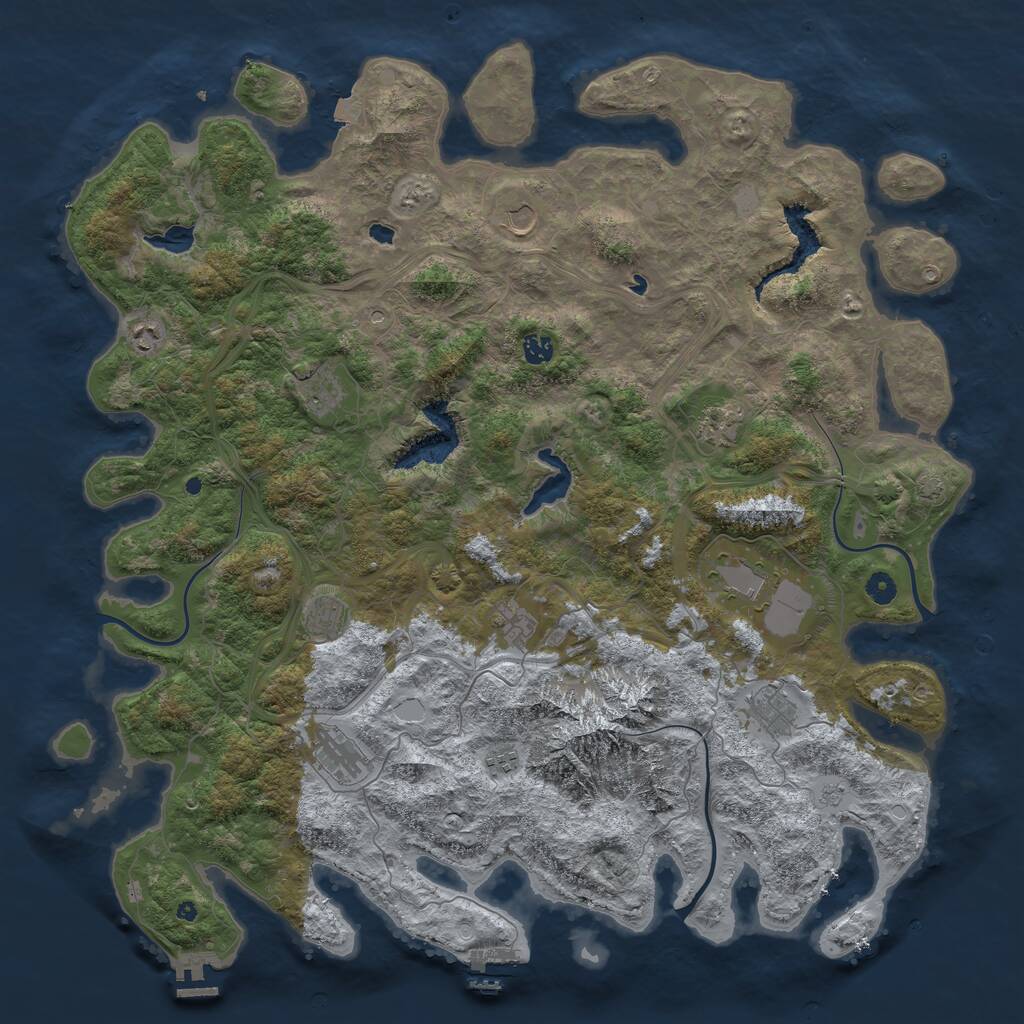 Rust Map: Procedural Map, Size: 5000, Seed: 1358823805, 17 Monuments