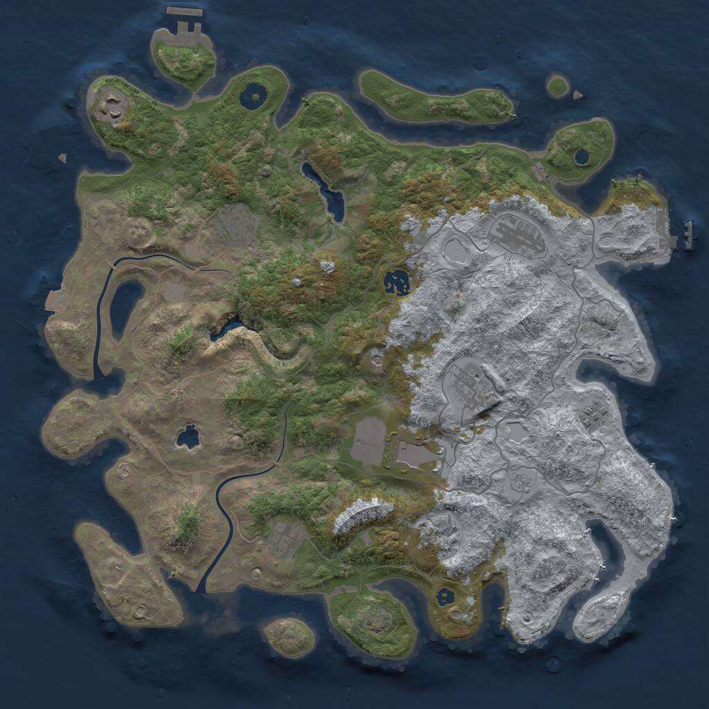 Rust Map: Procedural Map, Size: 4000, Seed: 1019899629, 15 Monuments