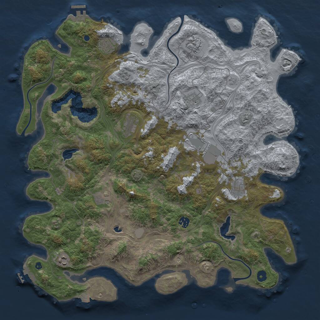 Rust Map: Procedural Map, Size: 4500, Seed: 357836295, 16 Monuments