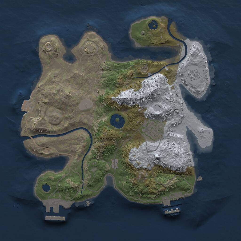 Rust Map: Procedural Map, Size: 2500, Seed: 88926406, 6 Monuments