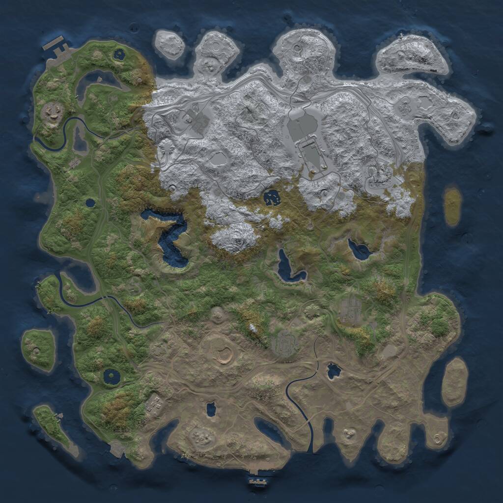 Rust Map: Procedural Map, Size: 4500, Seed: 54556, 15 Monuments