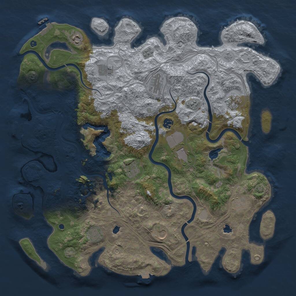 Rust Map: Procedural Map, Size: 4500, Seed: 54556, 17 Monuments