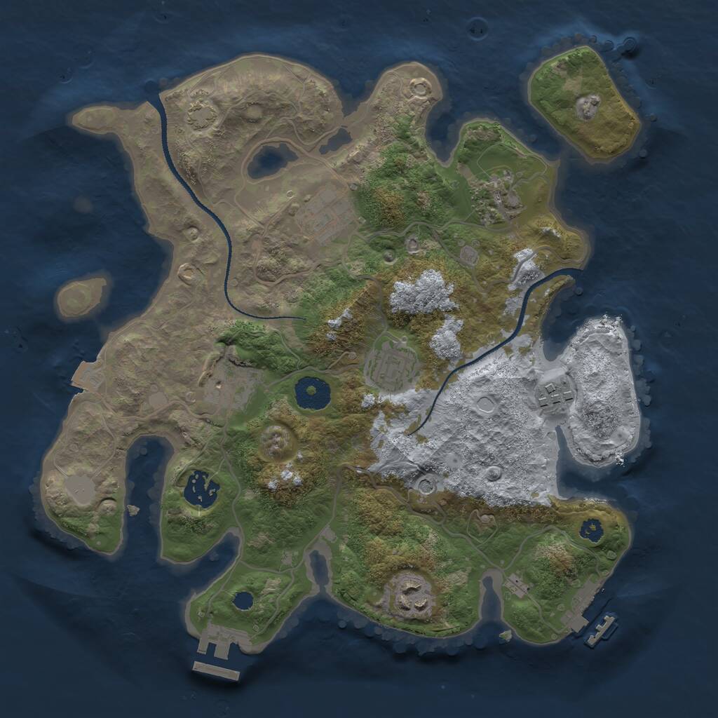 Rust Map: Procedural Map, Size: 3100, Seed: 666643121, 12 Monuments