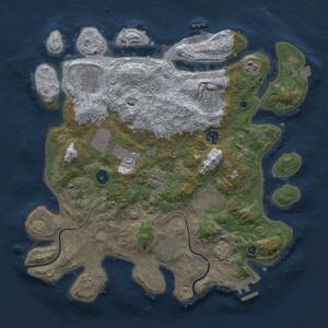 Thumbnail Rust Map: Procedural Map, Size: 3750, Seed: 1271828987, 15 Monuments