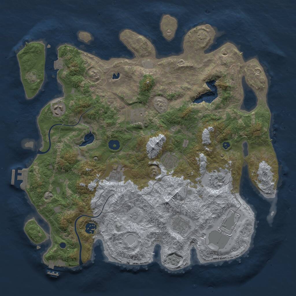 Rust Map: Procedural Map, Size: 4000, Seed: 900484958, 15 Monuments