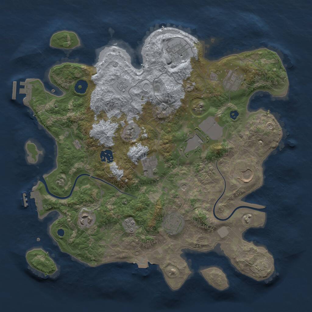 Rust Map: Procedural Map, Size: 3500, Seed: 448402602, 15 Monuments