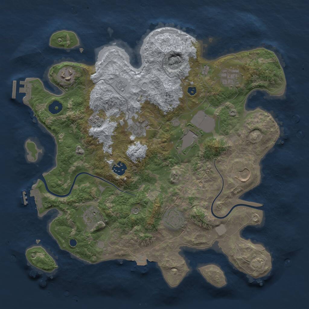 Rust Map: Procedural Map, Size: 3500, Seed: 448402602, 15 Monuments