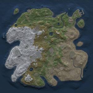 Thumbnail Rust Map: Procedural Map, Size: 3750, Seed: 113251261, 17 Monuments