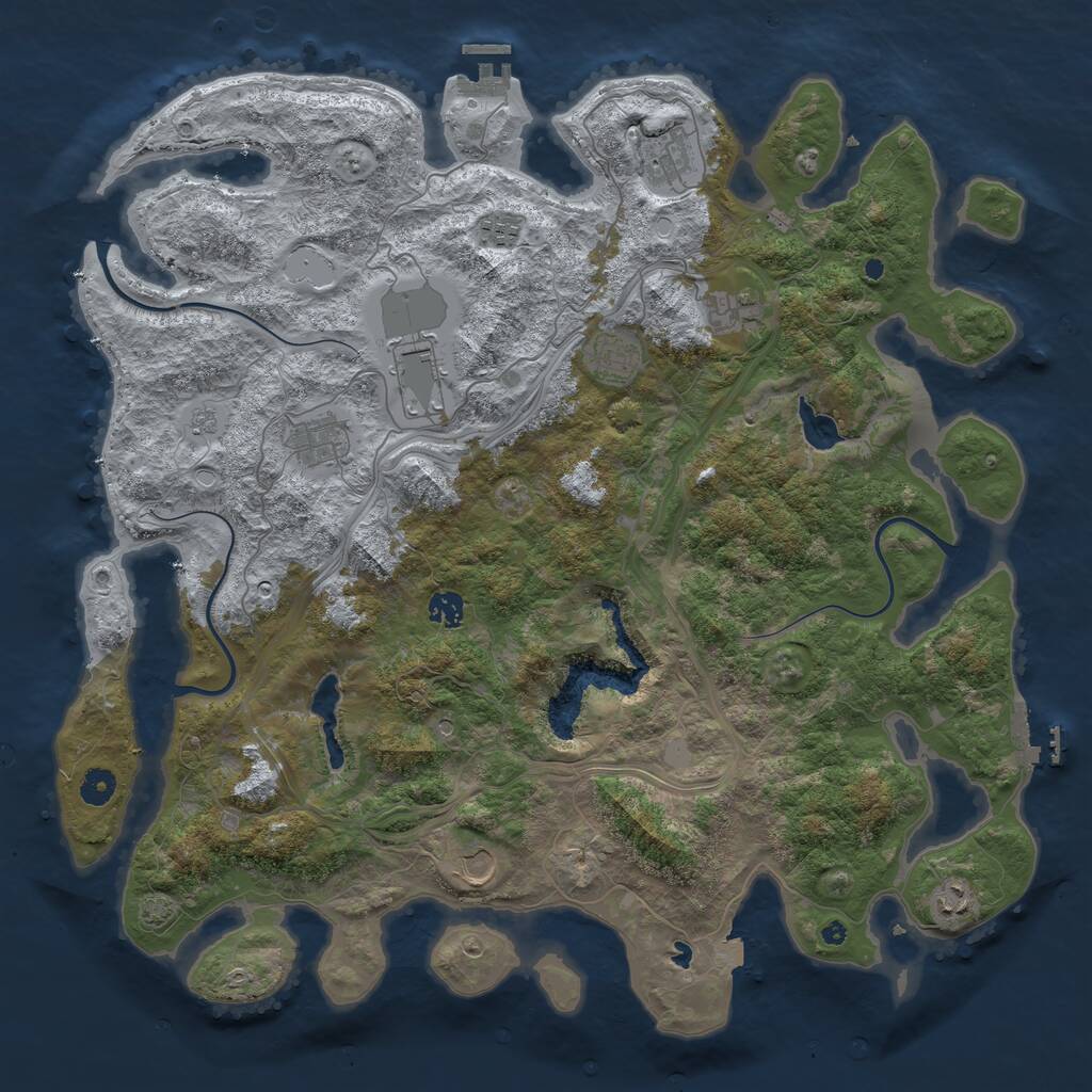 Rust Map: Procedural Map, Size: 4500, Seed: 872554656, 15 Monuments