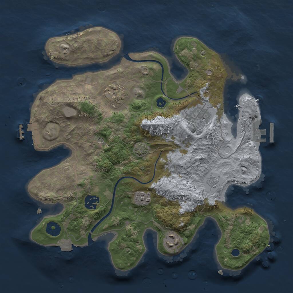 Rust Map: Procedural Map, Size: 3000, Seed: 8165723, 11 Monuments