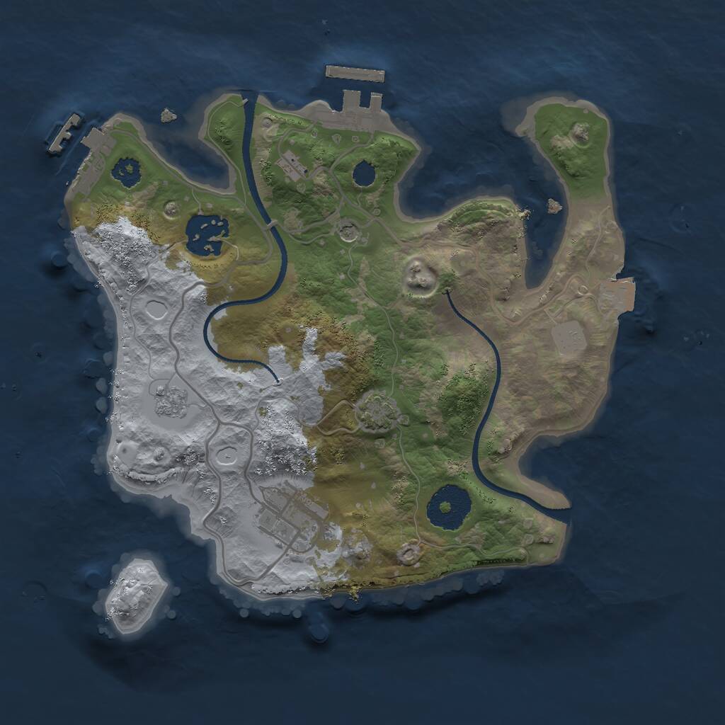 Rust Map: Procedural Map, Size: 2500, Seed: 1917260105, 8 Monuments