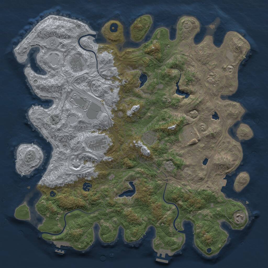 Rust Map: Procedural Map, Size: 4500, Seed: 1376685827, 15 Monuments