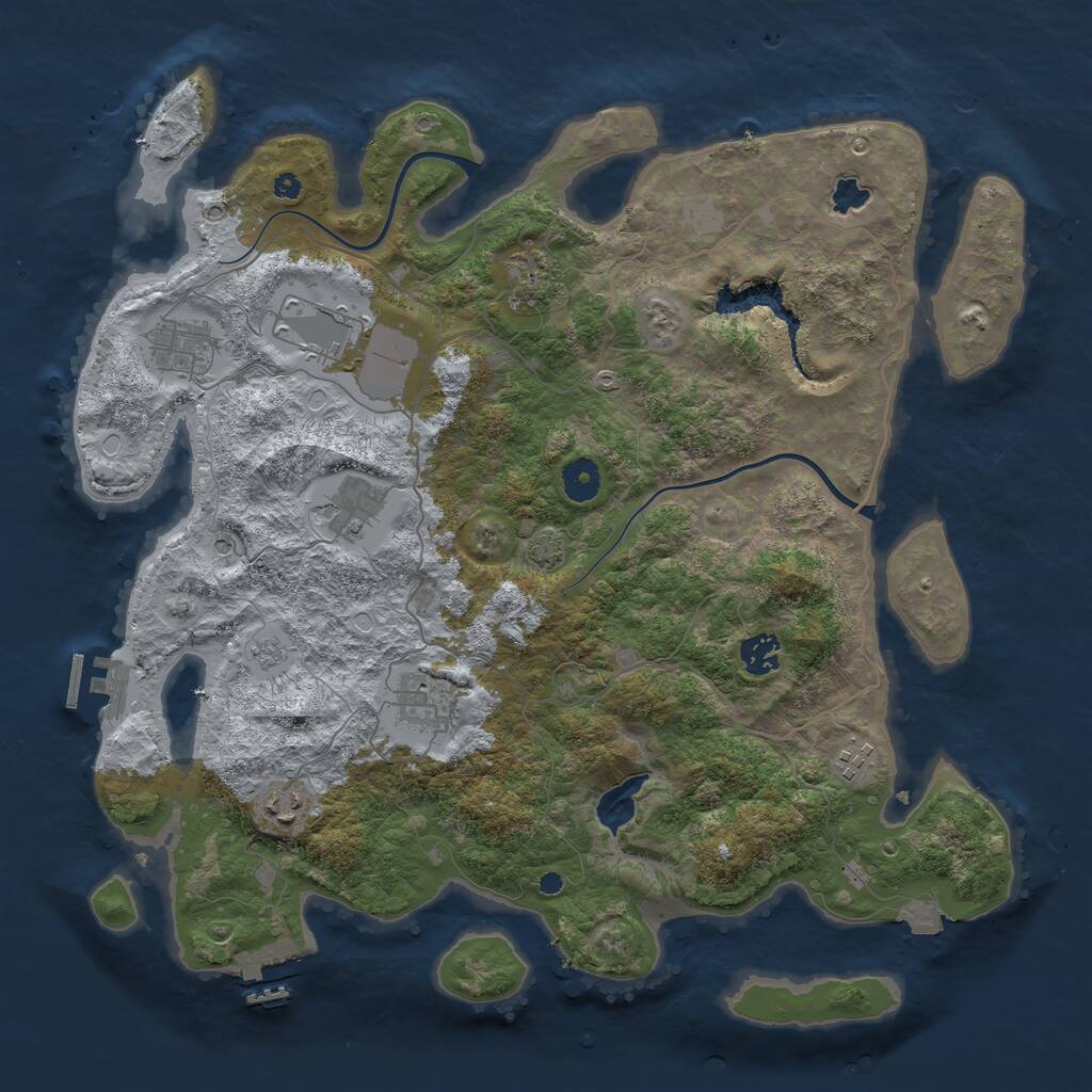 Rust Map: Procedural Map, Size: 4000, Seed: 299050166, 14 Monuments