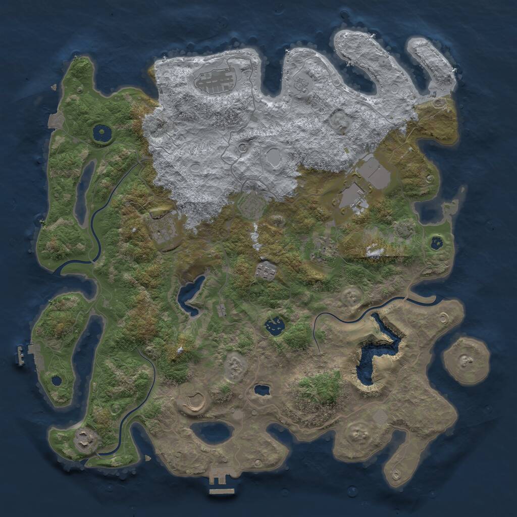 Rust Map: Procedural Map, Size: 4200, Seed: 90049721, 15 Monuments