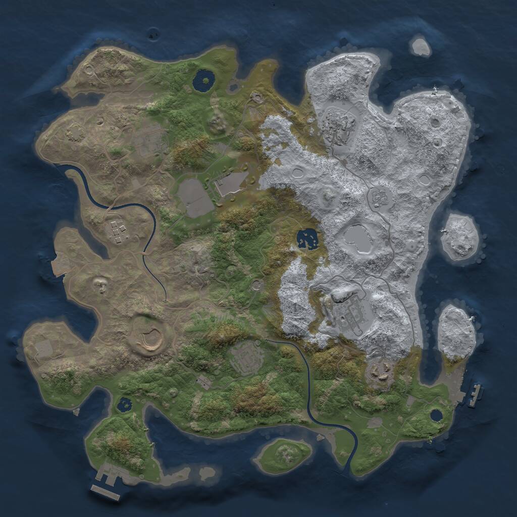 Rust Map: Procedural Map, Size: 3500, Seed: 435804317, 15 Monuments