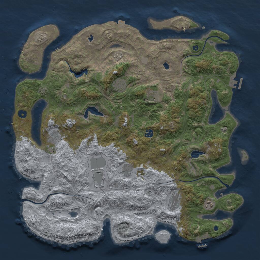 Rust Map: Procedural Map, Size: 4500, Seed: 1306566125, 15 Monuments