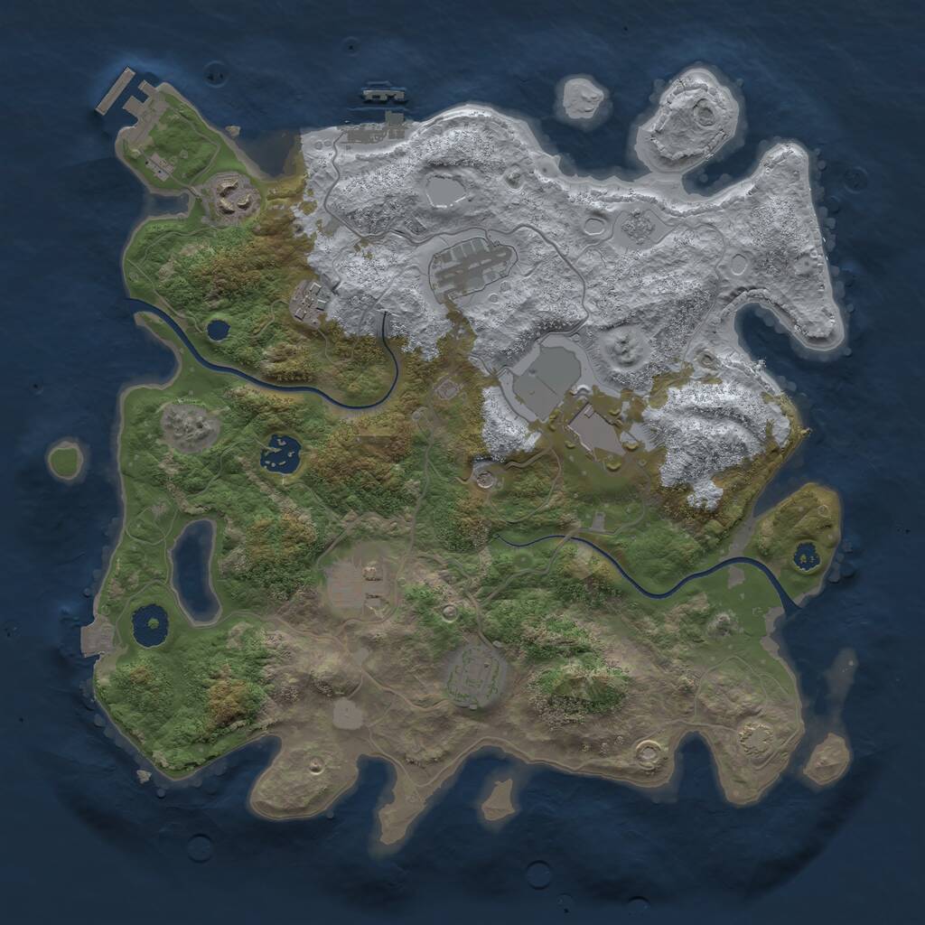 Rust Map: Procedural Map, Size: 3500, Seed: 618251209, 13 Monuments