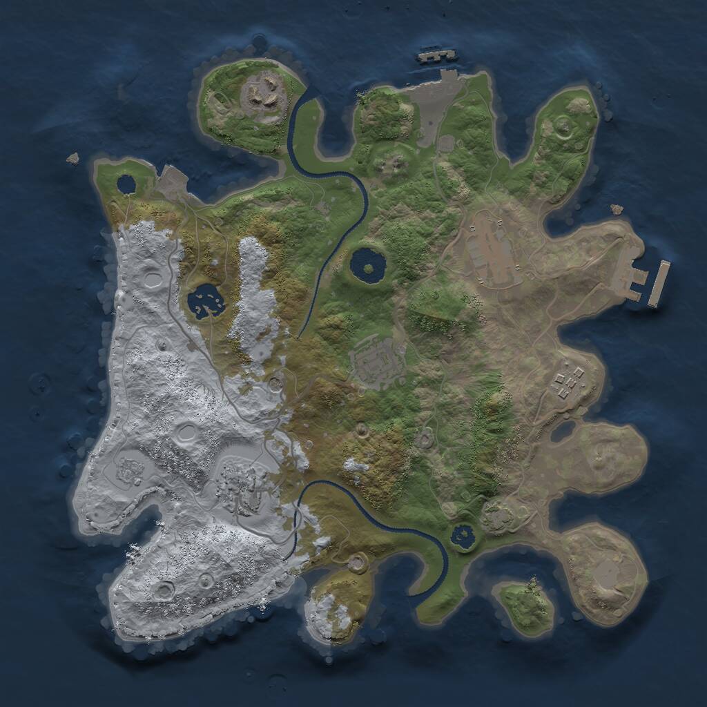 Rust Map: Procedural Map, Size: 3000, Seed: 81903229, 12 Monuments