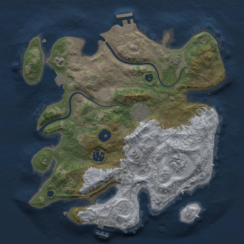 Rust Map: Procedural Map, Size: 3000, Seed: 5061, 9 Monuments