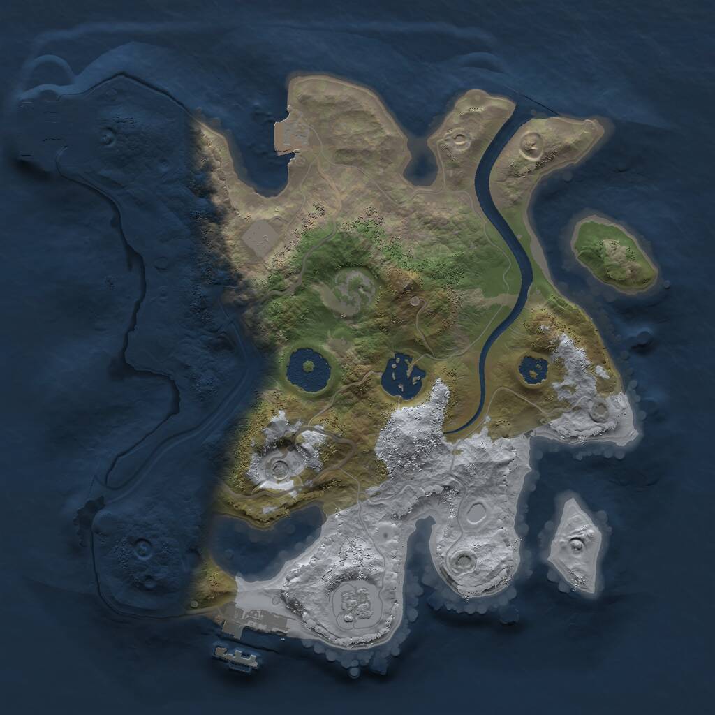 Rust Map: Procedural Map, Size: 2500, Seed: 359972370, 6 Monuments