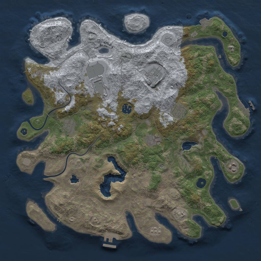 Rust Map: Procedural Map, Size: 4000, Seed: 1852648709, 14 Monuments