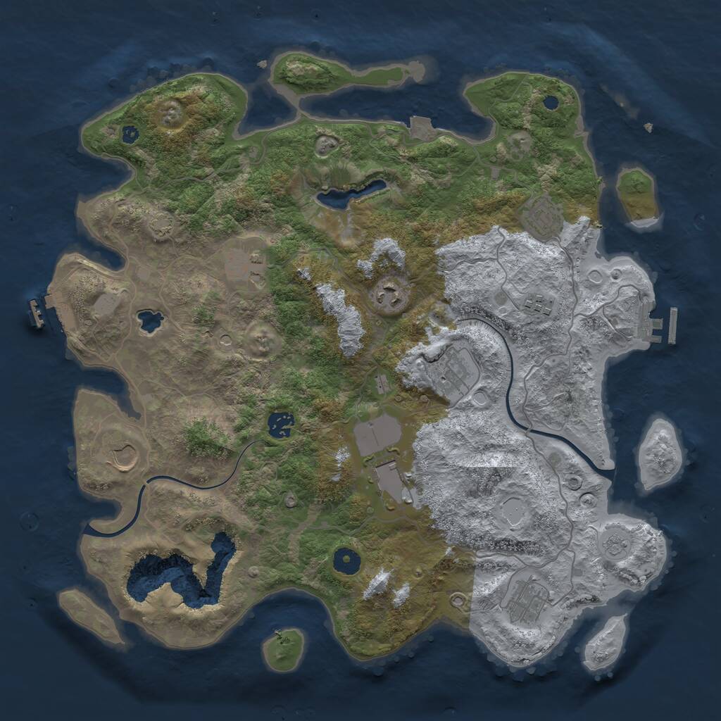 Rust Map: Procedural Map, Size: 4000, Seed: 1736001478, 15 Monuments