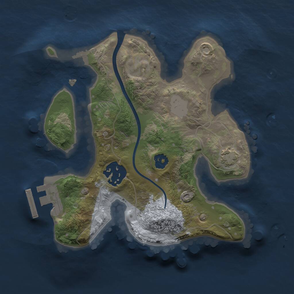 Rust Map: Procedural Map, Size: 2000, Seed: 1691913251, 4 Monuments