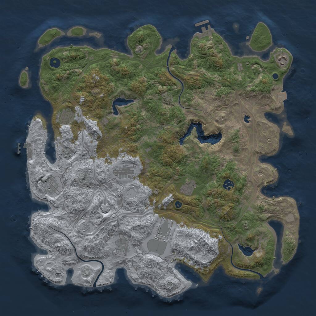 Rust Map: Procedural Map, Size: 4500, Seed: 483529272, 15 Monuments