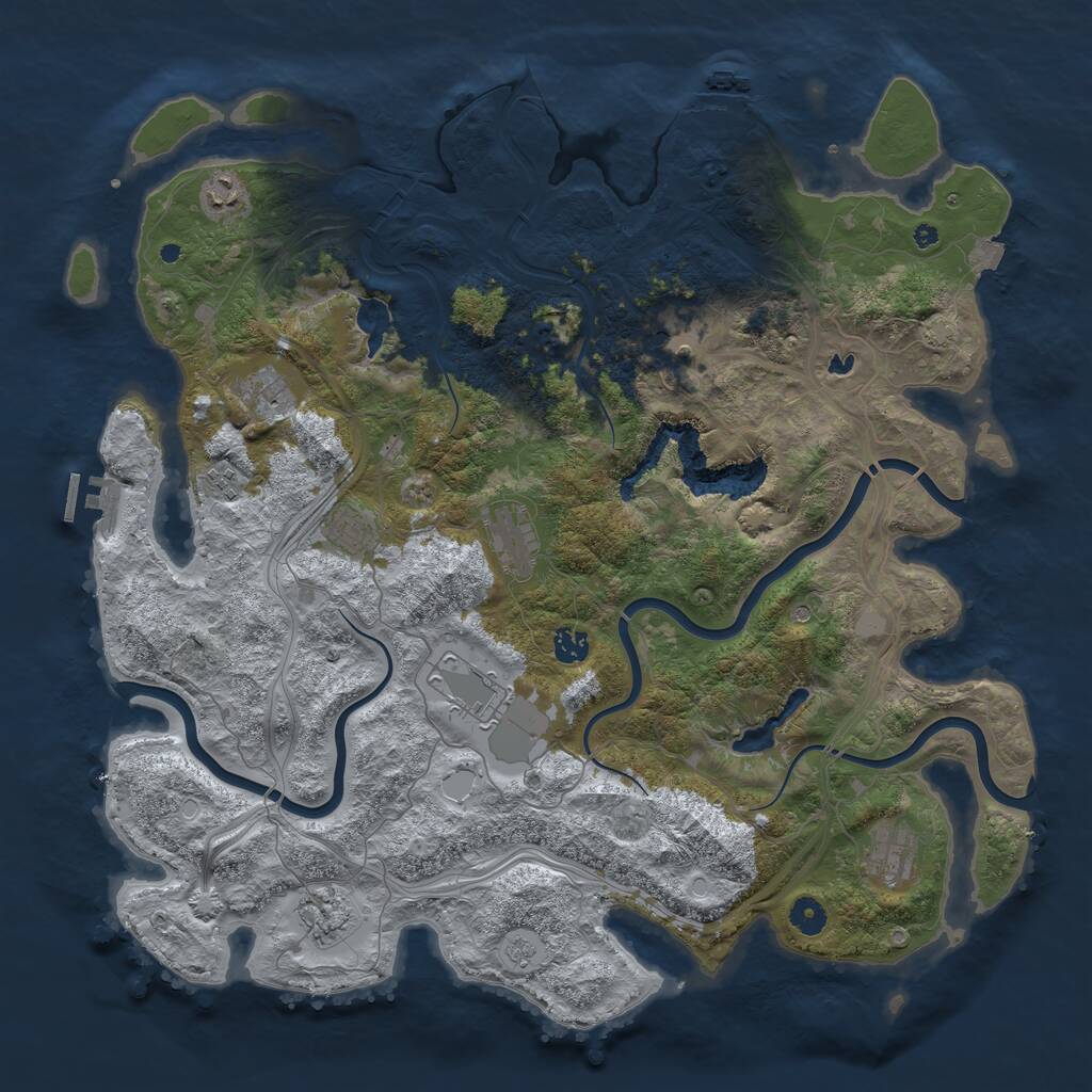 Rust Map: Procedural Map, Size: 4500, Seed: 483529272, 16 Monuments