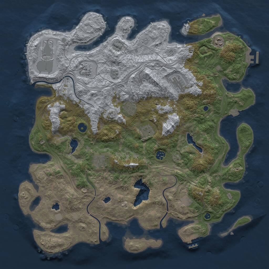 Rust Map: Procedural Map, Size: 4500, Seed: 290722693, 16 Monuments