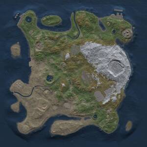 Thumbnail Rust Map: Procedural Map, Size: 3500, Seed: 1193733042, 14 Monuments