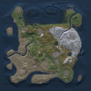 Thumbnail Rust Map: Procedural Map, Size: 3500, Seed: 1193733042, 14 Monuments