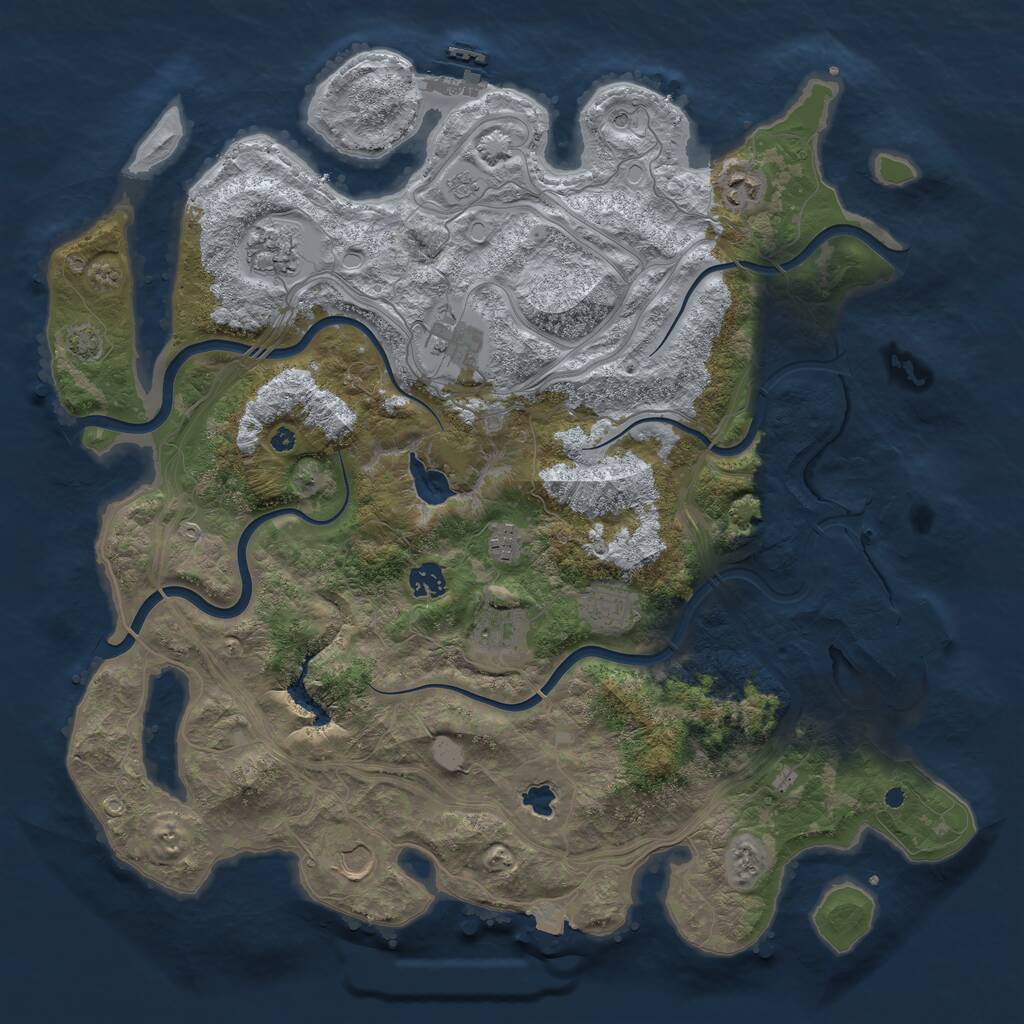 Rust Map: Procedural Map, Size: 4250, Seed: 1430834206, 14 Monuments