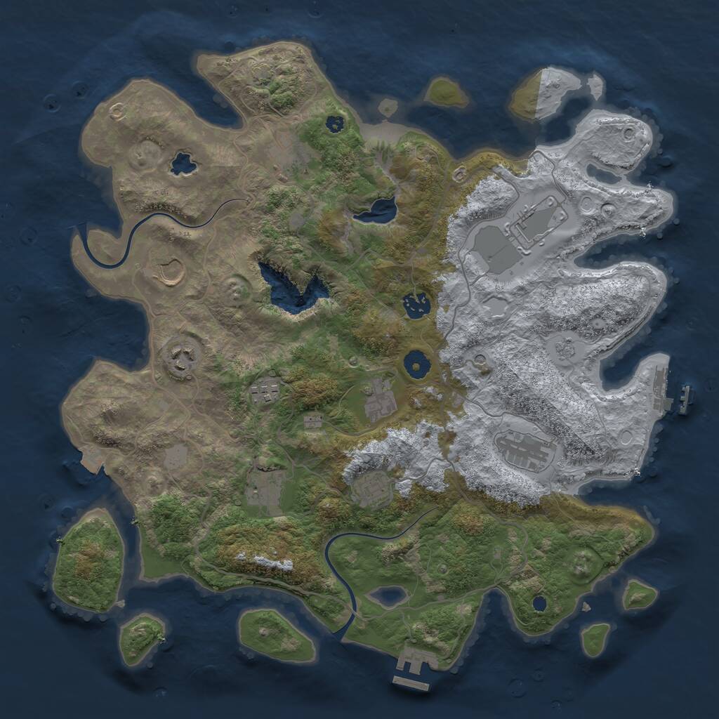 Rust Map: Procedural Map, Size: 4000, Seed: 1535172629, 16 Monuments