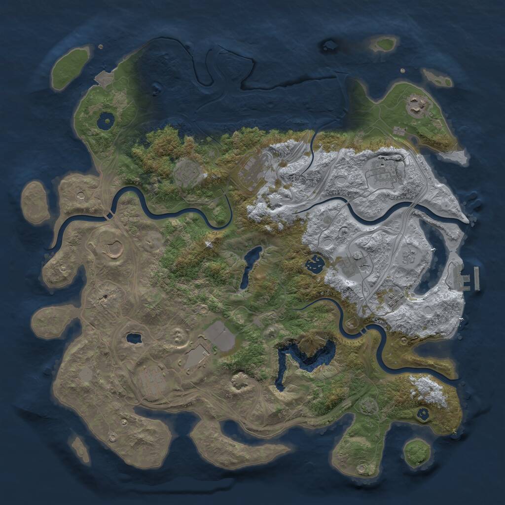 Rust Map: Procedural Map, Size: 4250, Seed: 160373498, 15 Monuments