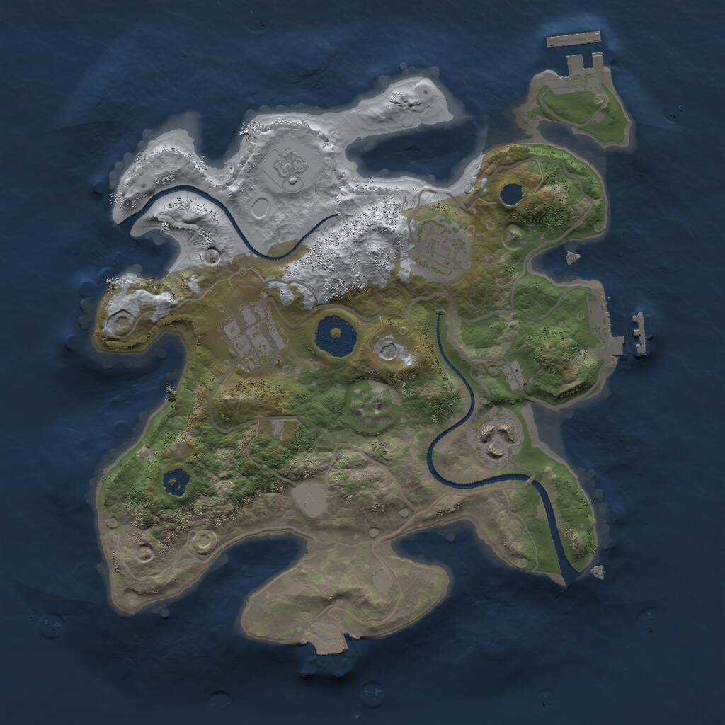 Rust Map: Procedural Map, Size: 2700, Seed: 819800743, 8 Monuments