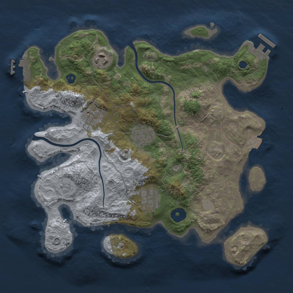 Rust Map: Procedural Map, Size: 3000, Seed: 357571359, 10 Monuments