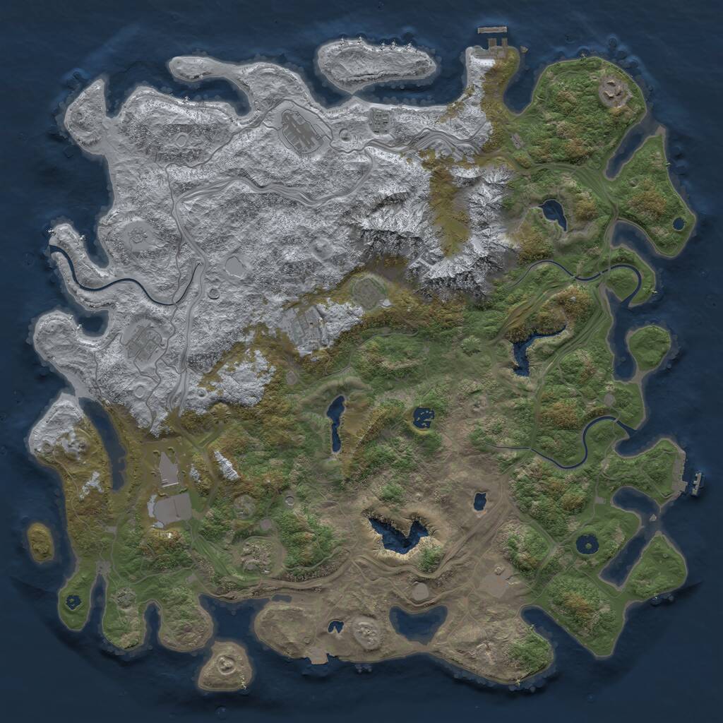 Rust Map: Procedural Map, Size: 5000, Seed: 495698365, 16 Monuments