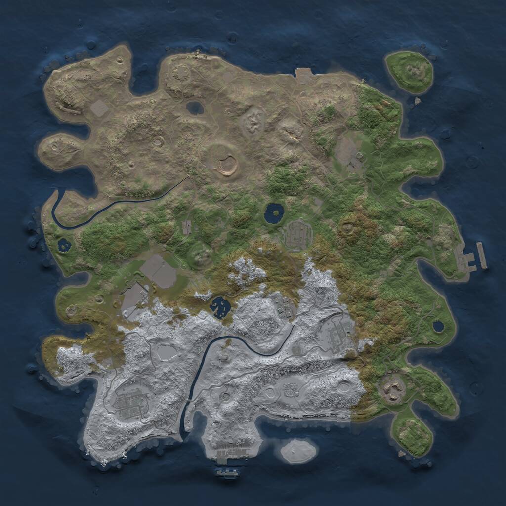 Rust Map: Procedural Map, Size: 3750, Seed: 921295280, 15 Monuments