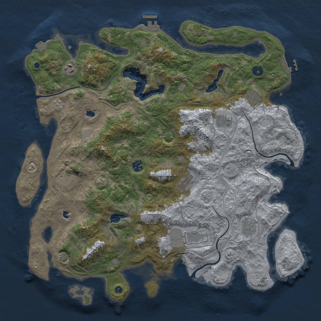 Rust Map: Procedural Map, Size: 4500, Seed: 701907917, 15 Monuments