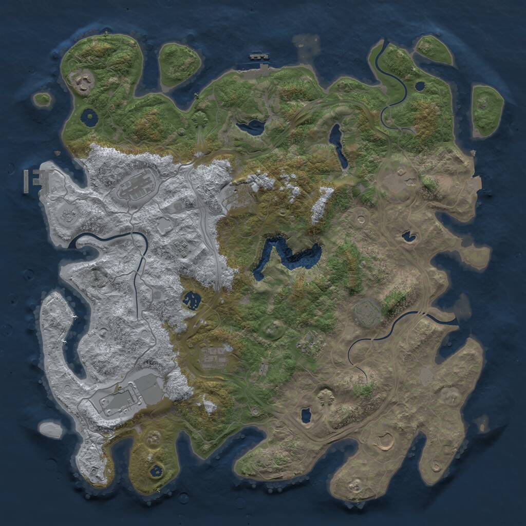 Rust Map: Procedural Map, Size: 4500, Seed: 363307171, 17 Monuments