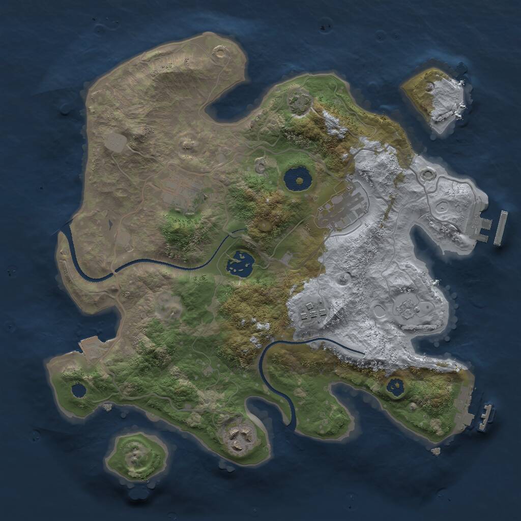 Rust Map: Procedural Map, Size: 3000, Seed: 1004140744, 10 Monuments