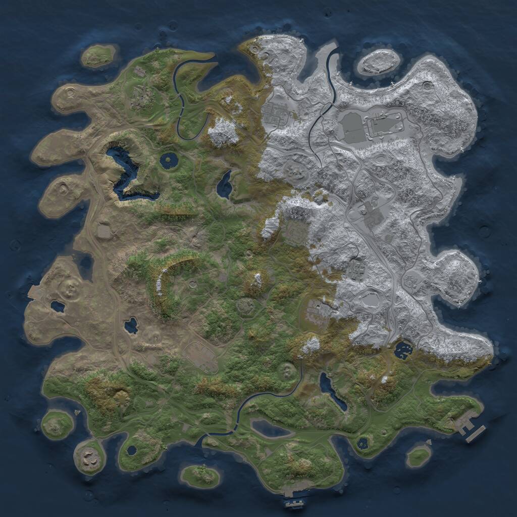 Rust Map: Procedural Map, Size: 4500, Seed: 362116349, 16 Monuments