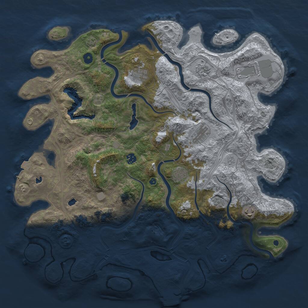 Rust Map: Procedural Map, Size: 4500, Seed: 362116349, 13 Monuments