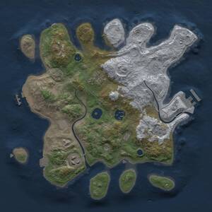 Thumbnail Rust Map: Procedural Map, Size: 3000, Seed: 20983, 10 Monuments