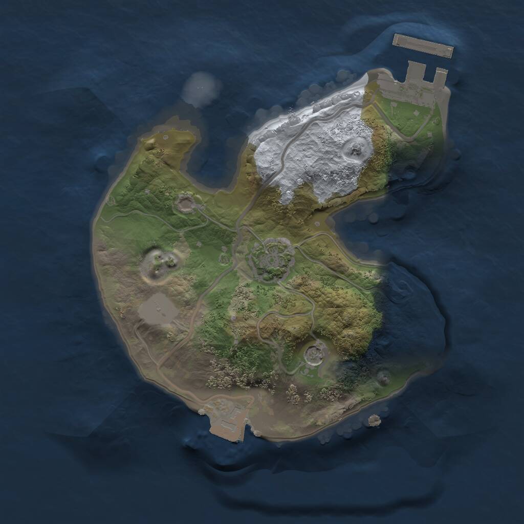 Rust Map: Procedural Map, Size: 1750, Seed: 1279379128, 4 Monuments