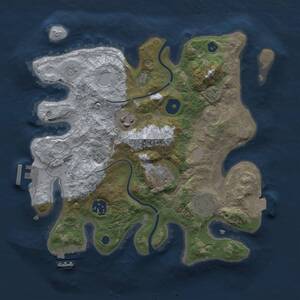 Thumbnail Rust Map: Procedural Map, Size: 3000, Seed: 2013379712, 10 Monuments