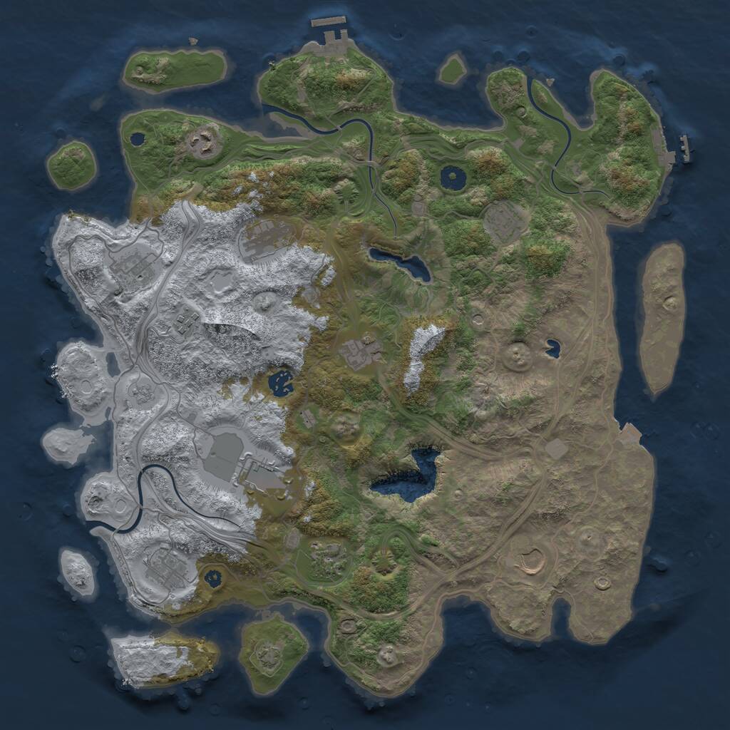 Rust Map: Procedural Map, Size: 4250, Seed: 371620402, 17 Monuments