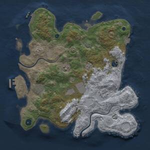 Thumbnail Rust Map: Procedural Map, Size: 3500, Seed: 1864540713, 11 Monuments